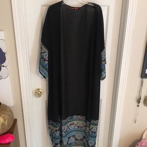 Black ankle length kimono
